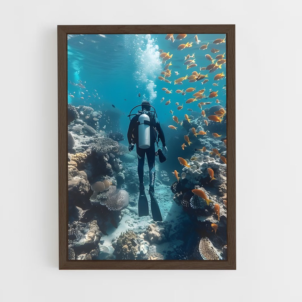 Poster World de aquatics plongeur – affiche Plongeon depuis une plateforme (vue 5)